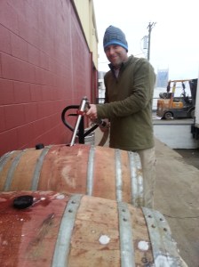 Linus filling the barrel 